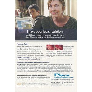 2009 Plavix Medication Drug Full Page Print Ad Original Bristol-Myers Squibb u